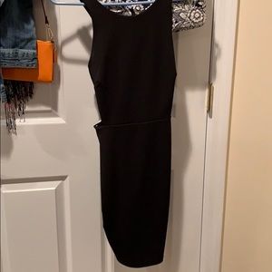 Black skater dress with side slits
